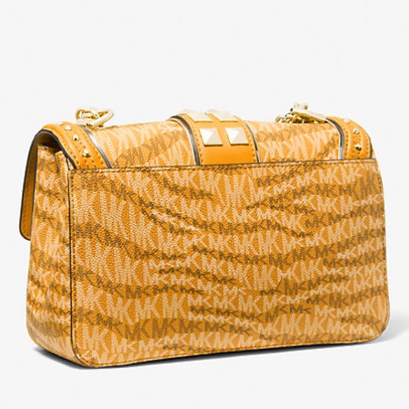 🎉HP🎉Michael Kors Soho Large Animal Print Logo Shoulder Bag in Marigold - Picture 6 of 10